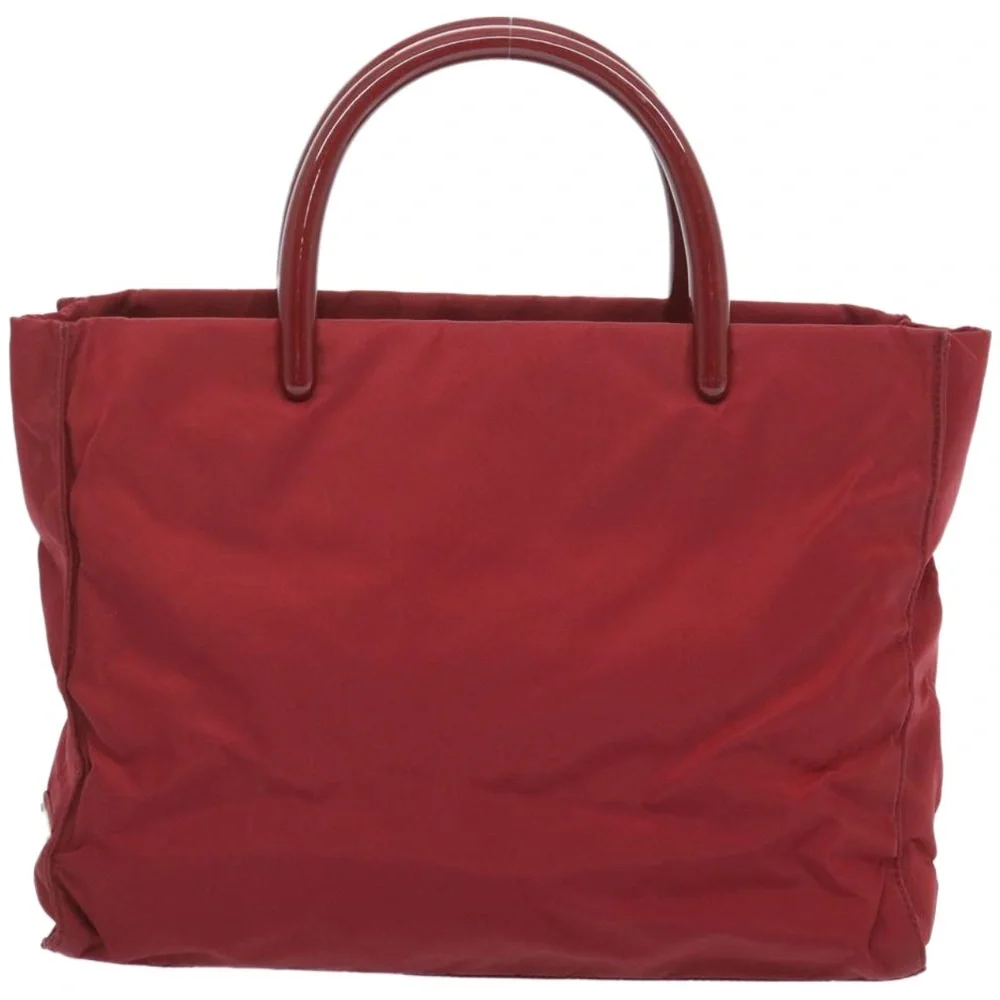 Prada Red Nylon Top-Handle Satchel